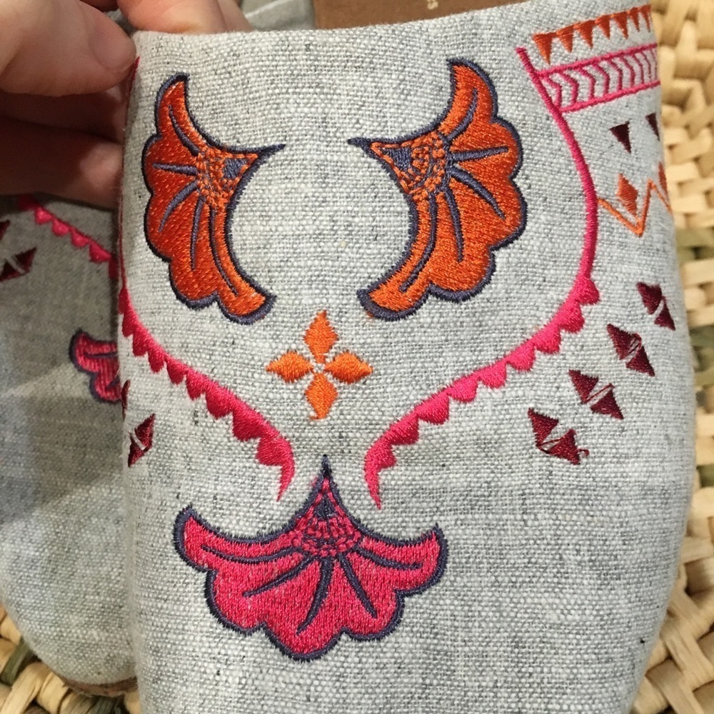 Toms Gray Mules with Pink and Orange Embroidery - Picture 9 of 9